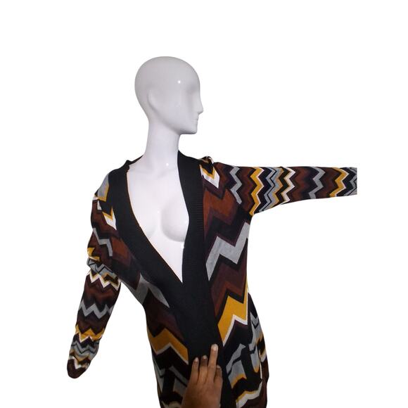 Missoni Target Women's size XL Chevron Long Grungecore Western Cardigan Sweater - Picture 7 of 12